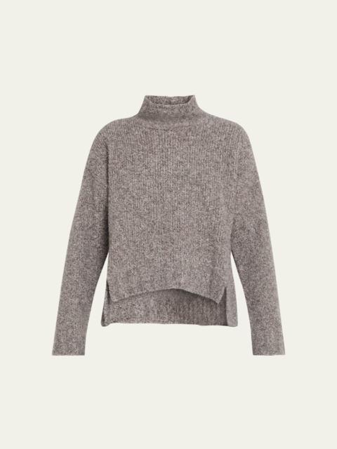 Cashmere-Silk Boucle Turtleneck Sweater