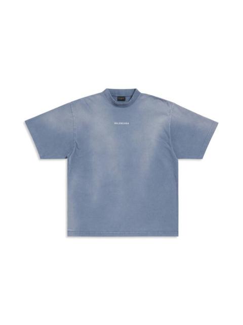 Balenciaga Back T-shirt Medium Fit in Faded Blue