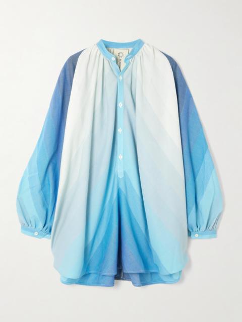 The Touareg Tunic Oversized Dégradé Striped Cotton Mini Shirt Dress