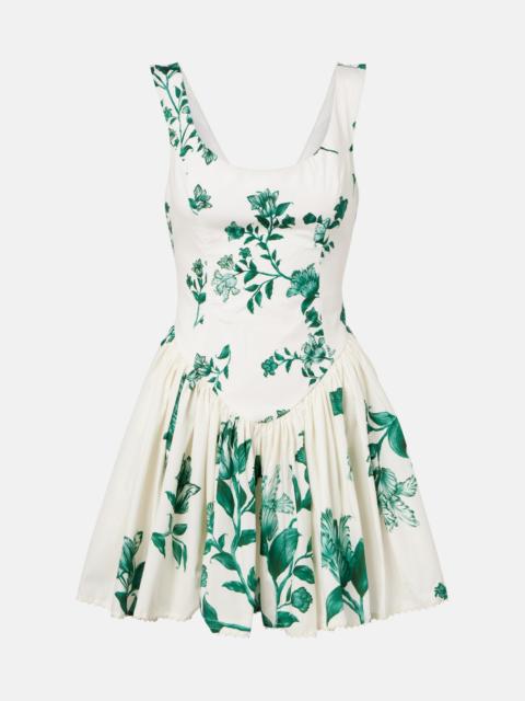 Pluma floral cotton minidress
