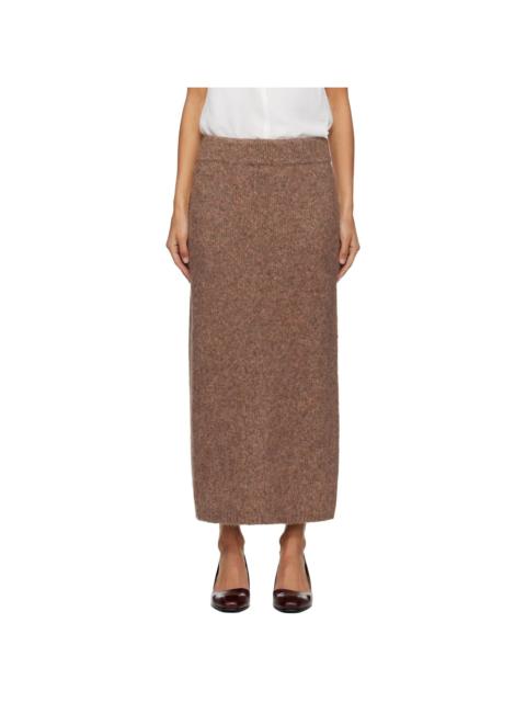 Beige Loft Pencil Midi Skirt