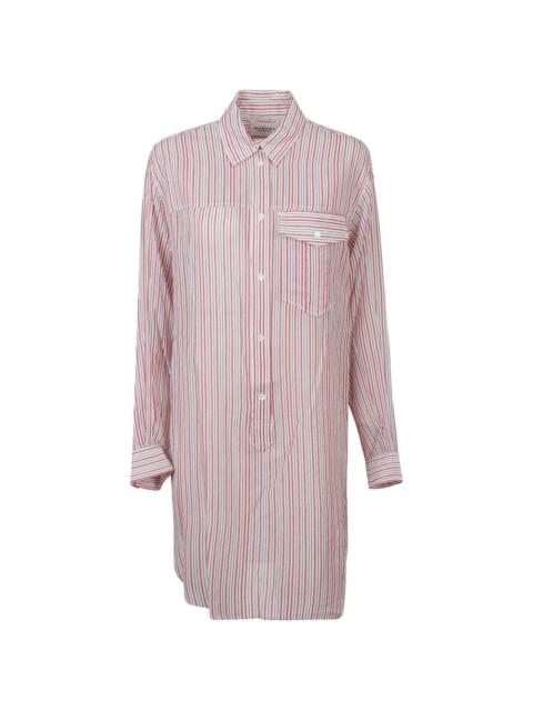 striped chest-pocket dress