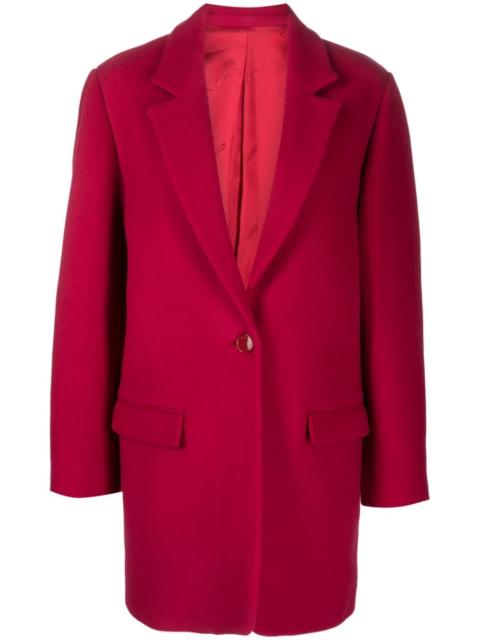 single-breasted wool-cashmere blend coat