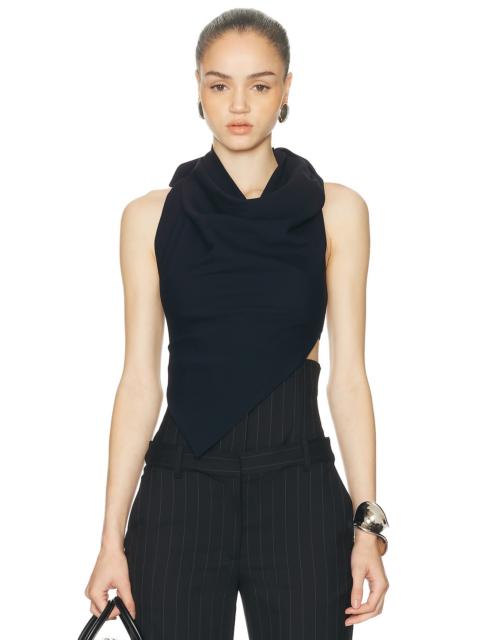 Halter Leather Back Strap Top