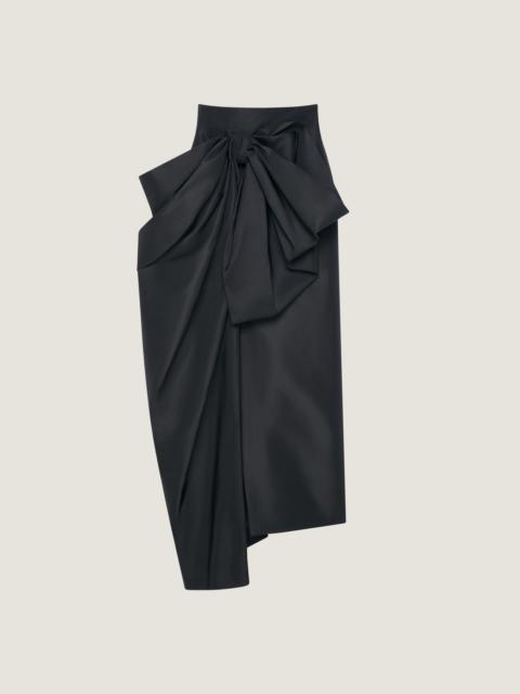MIDI SKIRT IN POLYFAILLE WITH BOW DETAIL