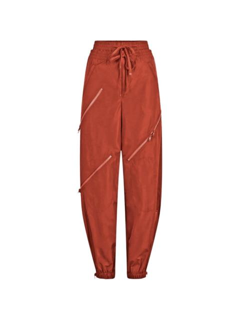 double-waistband zipper trousers