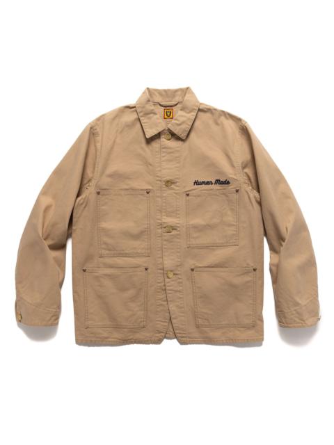 Washed Duck Coverall Jacket Beige