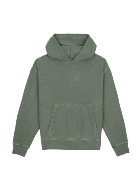 3D Embroidered Logohead Garment Dyed Hoodie - Ivy
