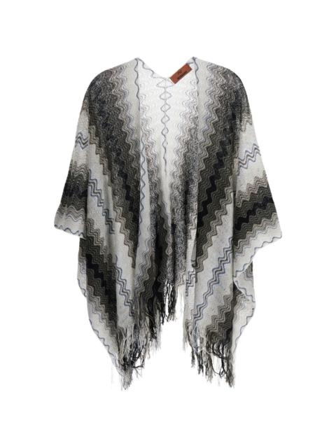 chevron fringed poncho