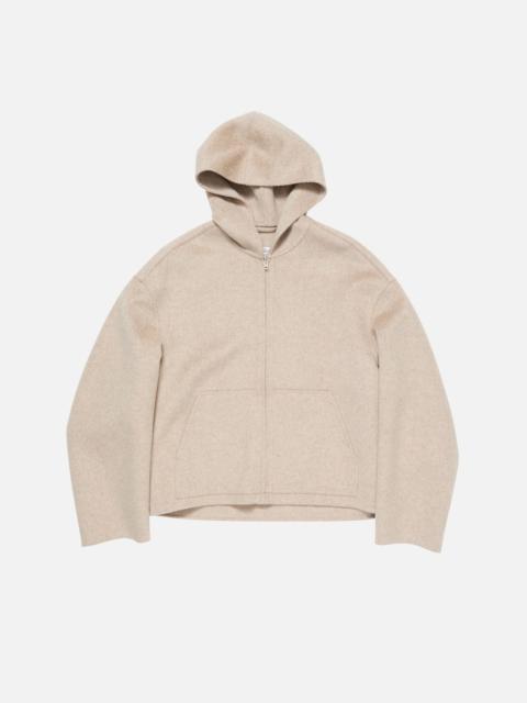 Hooded cashmere jacket - Oatmeal melange