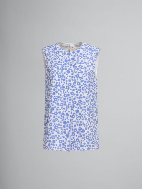 LIGHT BLUE AND WHITE POP FIELDS SLEEVELESS TOP