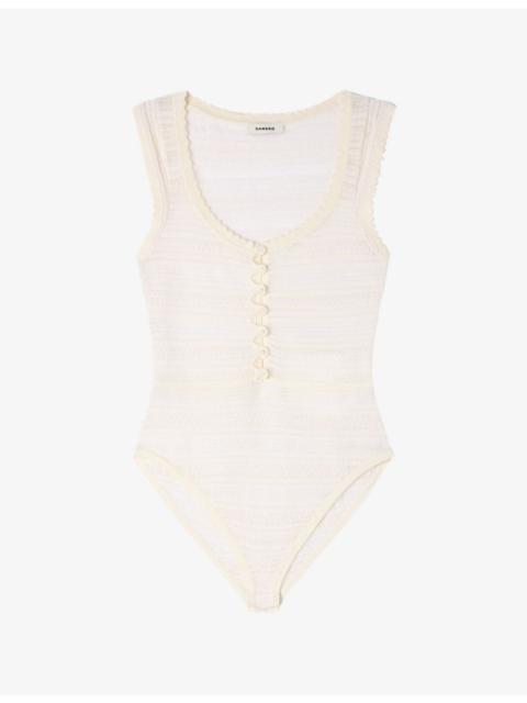 Sleeveless Round-Neck Knitted Bodysuit