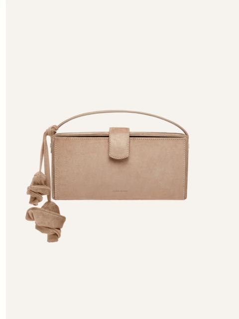 Apolonia bag in beige suede with flower charm