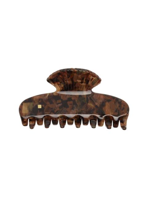 Brown Small Fan Shell Claw Clip