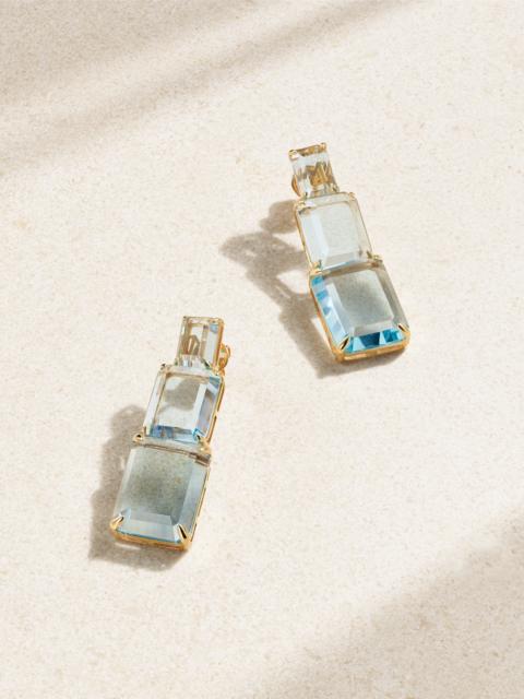 Arithmetic Composition 14-karat Gold Topaz Earrings
