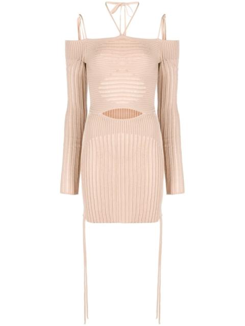 ribbed-knit mini dress