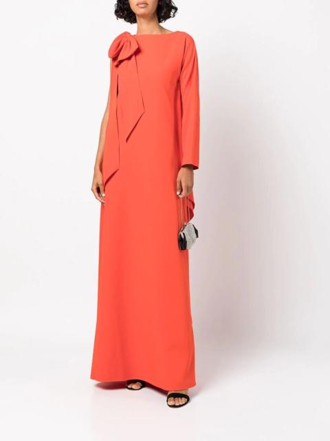 ONE ARM DRAPED CREPE KAFTAN WITH BOW