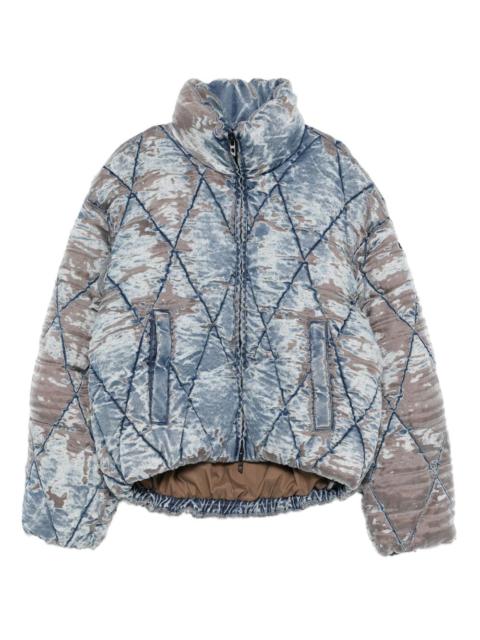 faded-denim quilted jacket