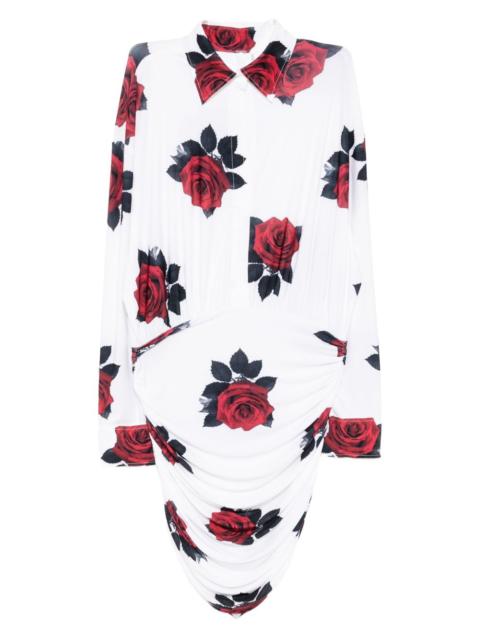 shirt shirred bottom mini dress