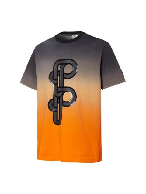 PUMA x PRONOUNCE Graphic Tee Crossover Gradient Tie Dye Sports Short Sleeve Black 532144-01
