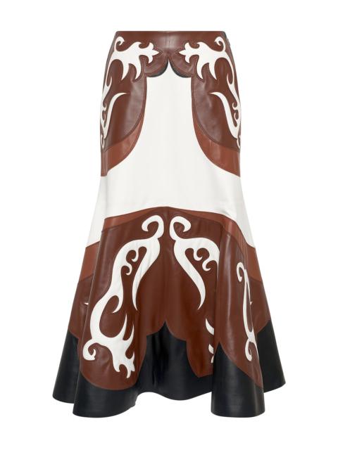 Morton Western Midi Skirt in Multi Nappa Leather