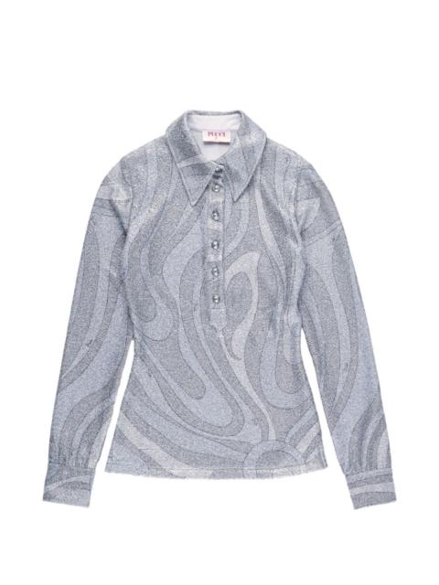 long-sleeve polo top