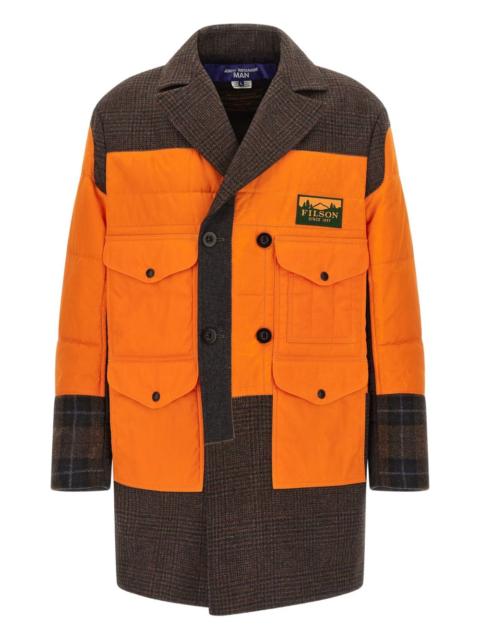 x Filson patchwork logo-patch coat
