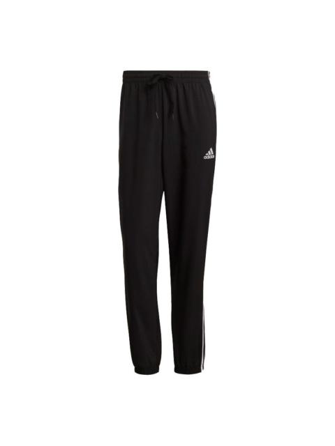 adidas Stripe Loose Straight Training Sports Pants Black GK8982