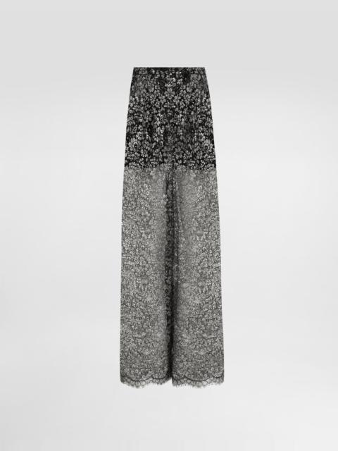 Lamé lace trousers