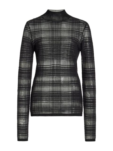 Stefanie Plaid Knit Sweater black