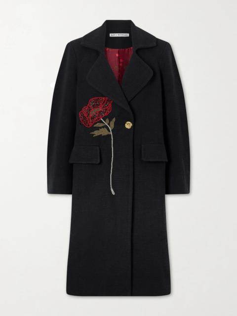 Petunia Bead-embellished Cotton-tweed Coat