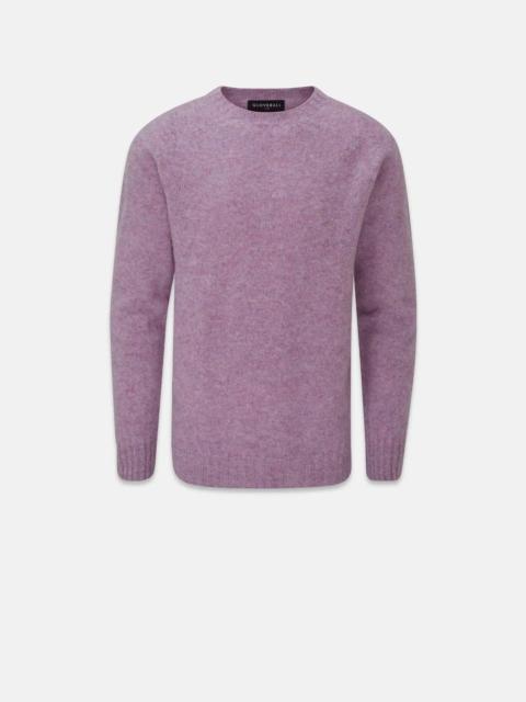Men's Oxford Brushed Lambswool Jumper Purple