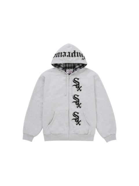 Supreme Chicago White Sox Zip Up Hooded Sweatshirt Grey