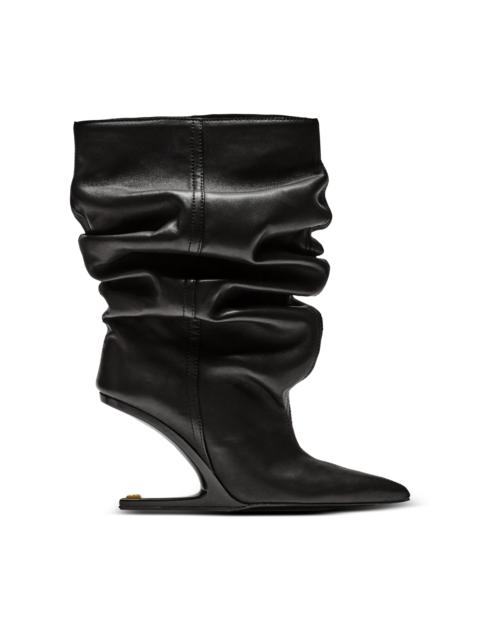 No Wedge smooth leather ankle boots