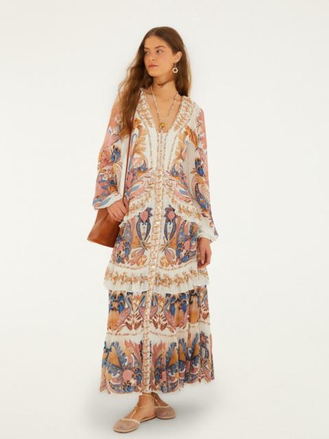 Off-White Sea Garden Ruffled Maxi Dress