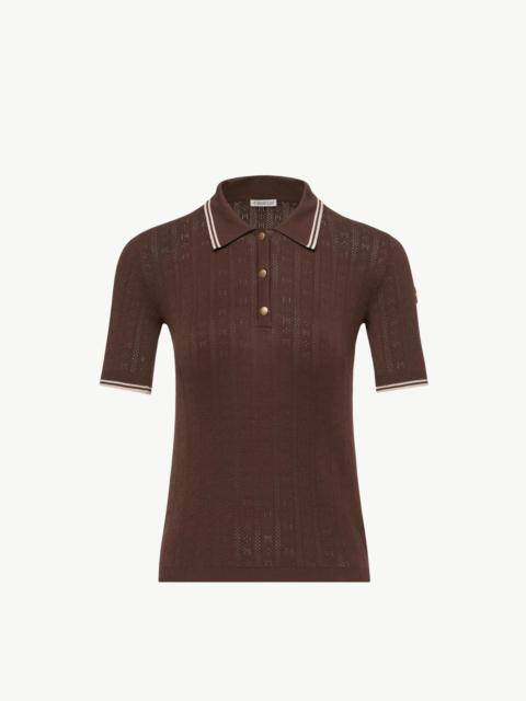 Rhombus & Logo Pattern Cotton Polo Shirt