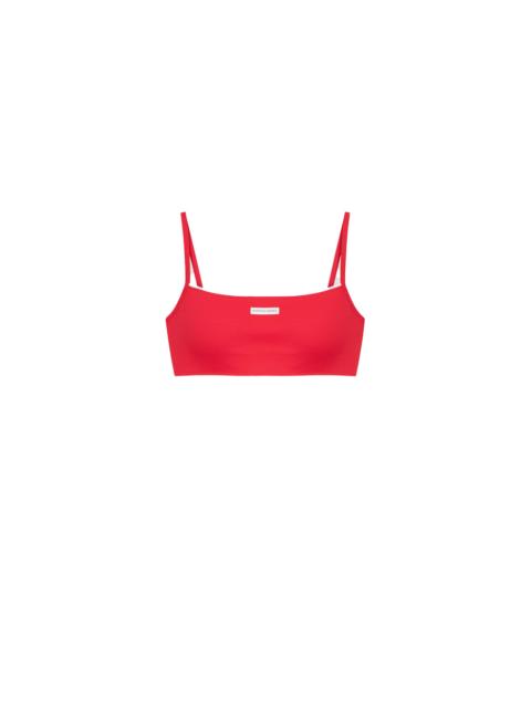 Light ribbed jersey fine straps bra organic cotton