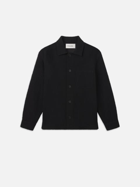Textured Shirt Jacket in Black