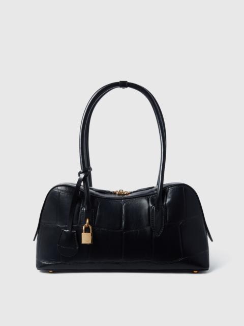Ryder Crocodile-Embossed Shoulder Bag
