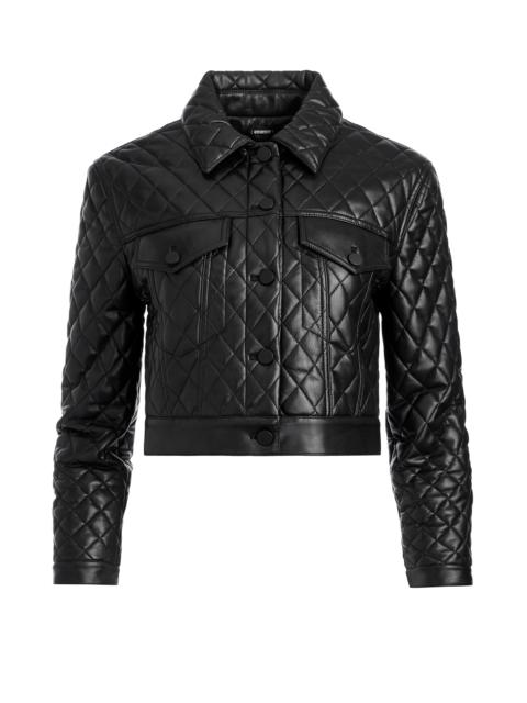 CHLOE QUILTED VEGAN LEATHER CROPPED JACKET