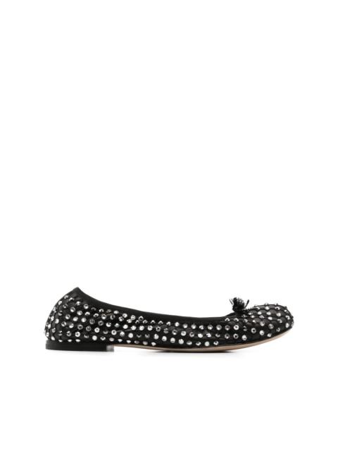 crystal-embellished ballet flats