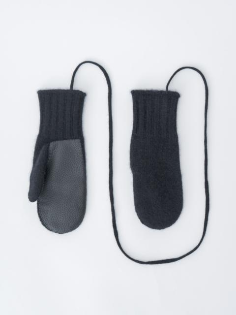 Baby Cashmere Knit Mittens - Top Black