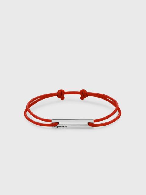 1.7g-polished sterling silver-red cord-bracelet