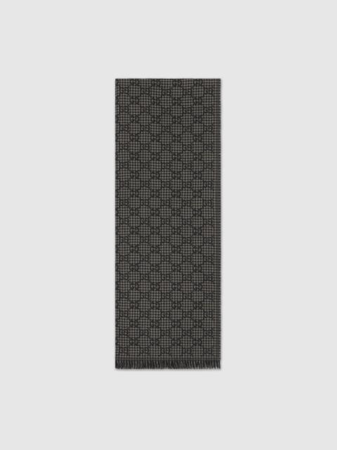 GG wool and silk jacquard stole