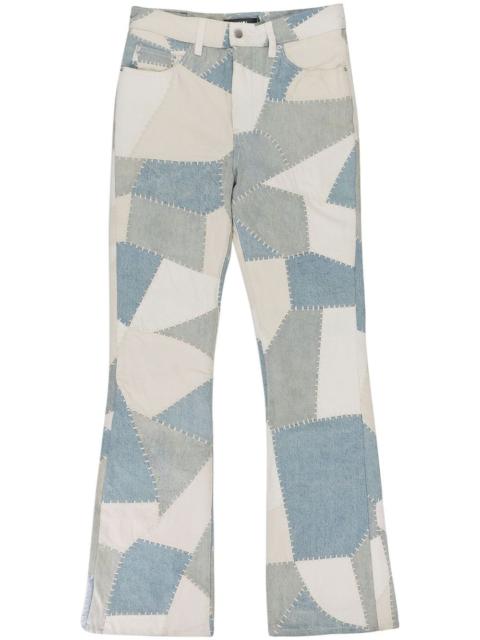 patchwork-design jeans