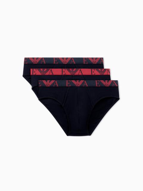 THREE-PACK OF BRIEFS WITH BOLD MONOGRAM LOGO