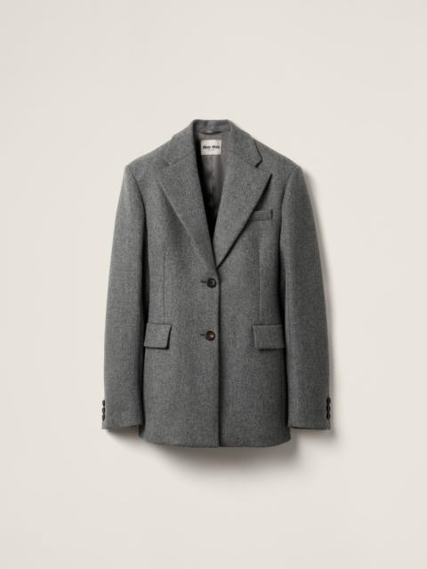 Single-breasted double wool jacket