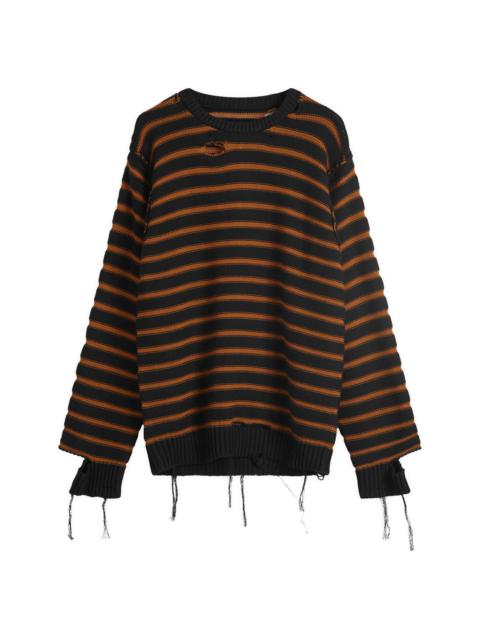 MM6 Maison Margiela Stripe Distressed Knitted Jumper