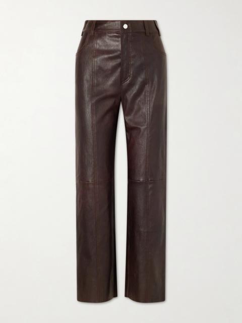 Benny Leather Straight-leg Pants