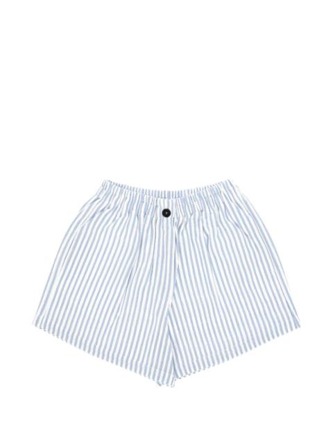 striped button shorts
